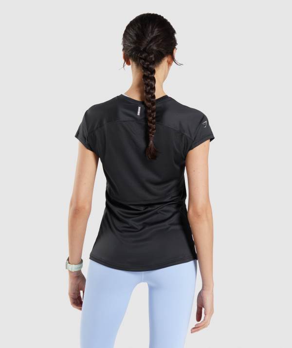 Damske Tricka Gymshark Speed Čierne | YG0473985